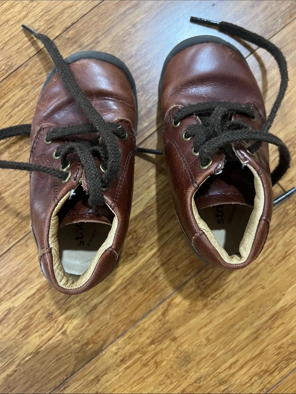Stride Rite Brown Toddler Leather Lace-Up Boots